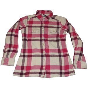 Patagonia Plaid Fjord Flannel Button Up Organic Cotton Shirt Womens 0 Top